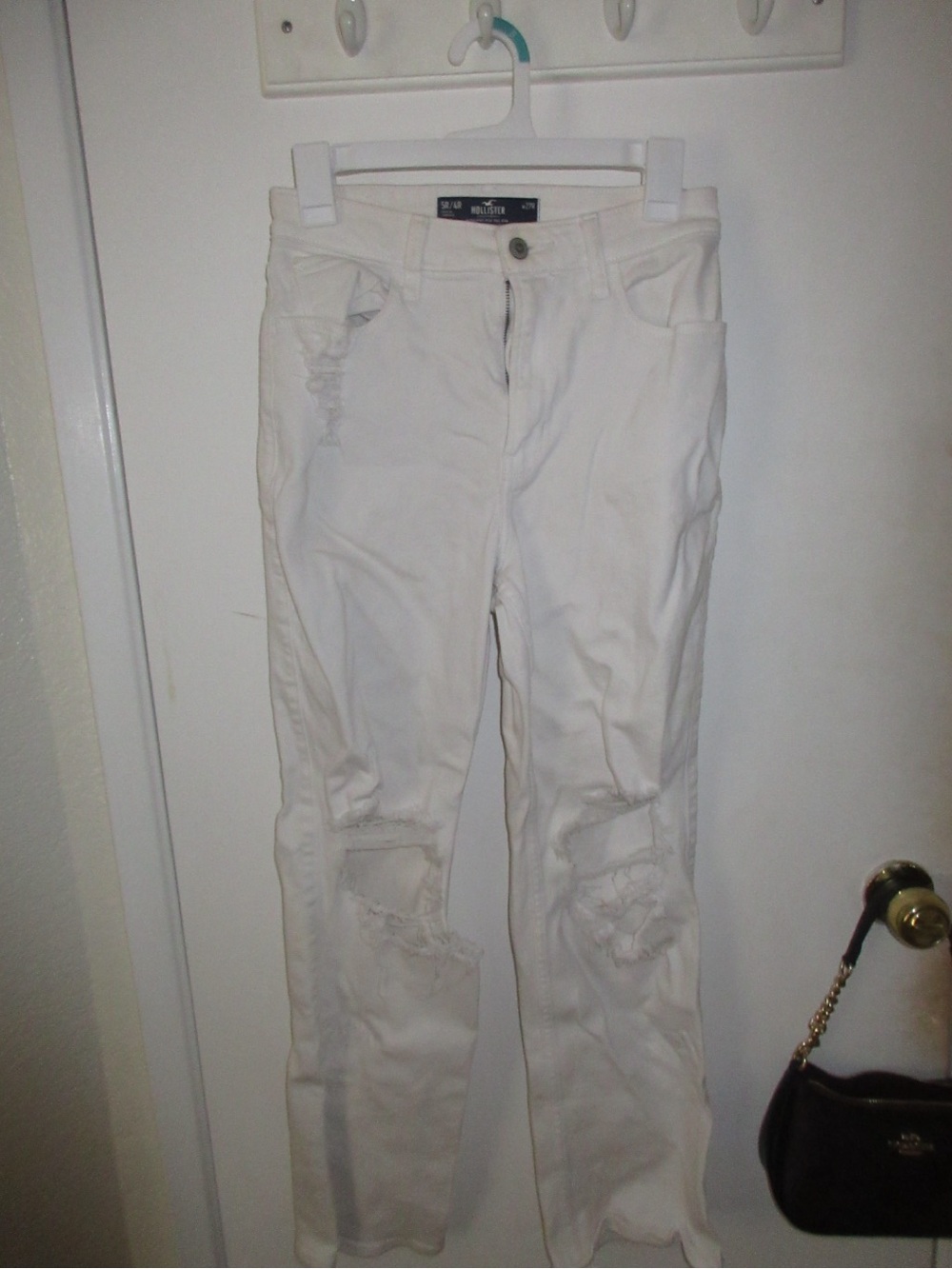 Hollister White Distressed Skinny Jeans